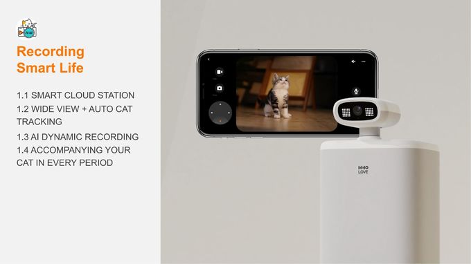 Selbstaufladender beweglicher Haustier-Begleiter-Roboter für Cat With App/Überwachungskamera Soem 2