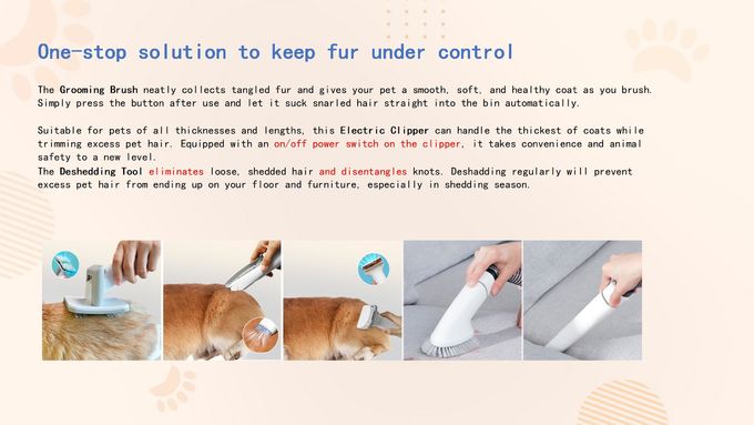 Vakuumbürste 5-in-1-Haustierpflegeset 600 W Haustiertrockner-Gebläse für Hund und Katze 2