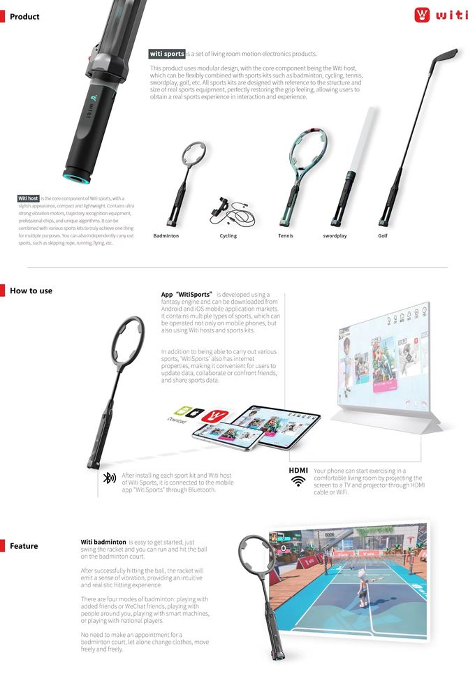 FCC Smart Home Fitness-Ausrüstung Spiel Bewegung Sensor Badminton Schläger Set 0